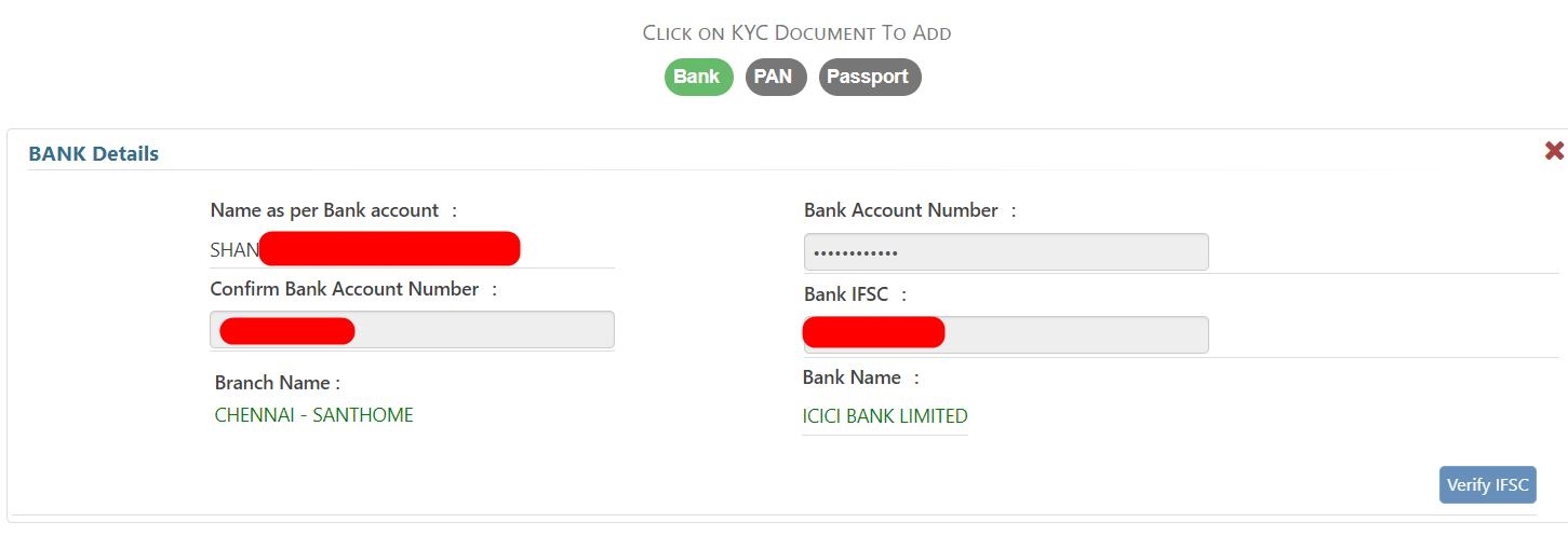 EPFO Bank Account IFSC