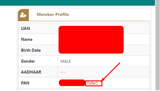 PAN Verification failed