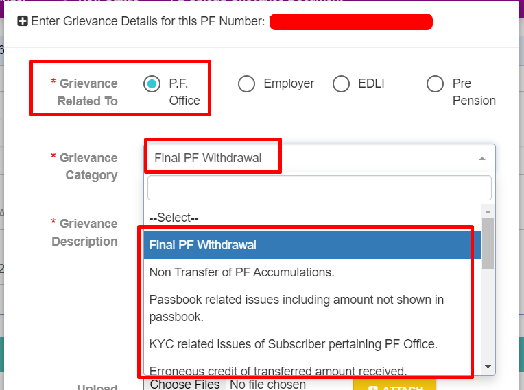 PF Complaint Claim Withdrawal