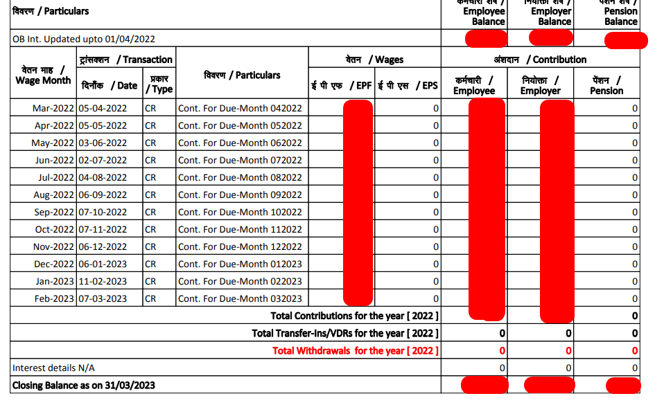 Member Passbook PDF