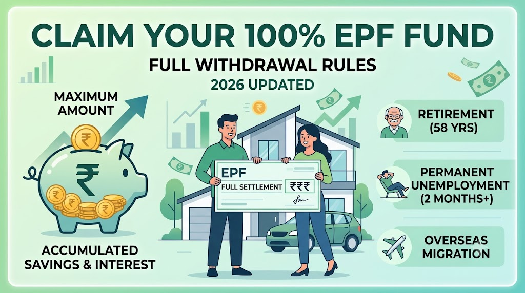 100% PF Withdrawal Rules